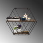 Hanah Home Liliales Estante Flotante Negro y Nogal Oscuro